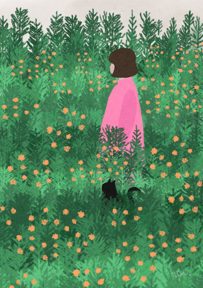 Pink Dress print