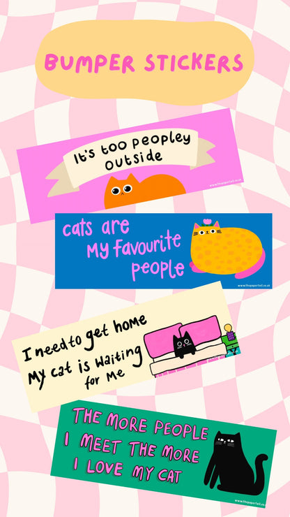 It’s Too Peopley Outside car bumper sticker