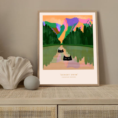 Sunset Swim Print