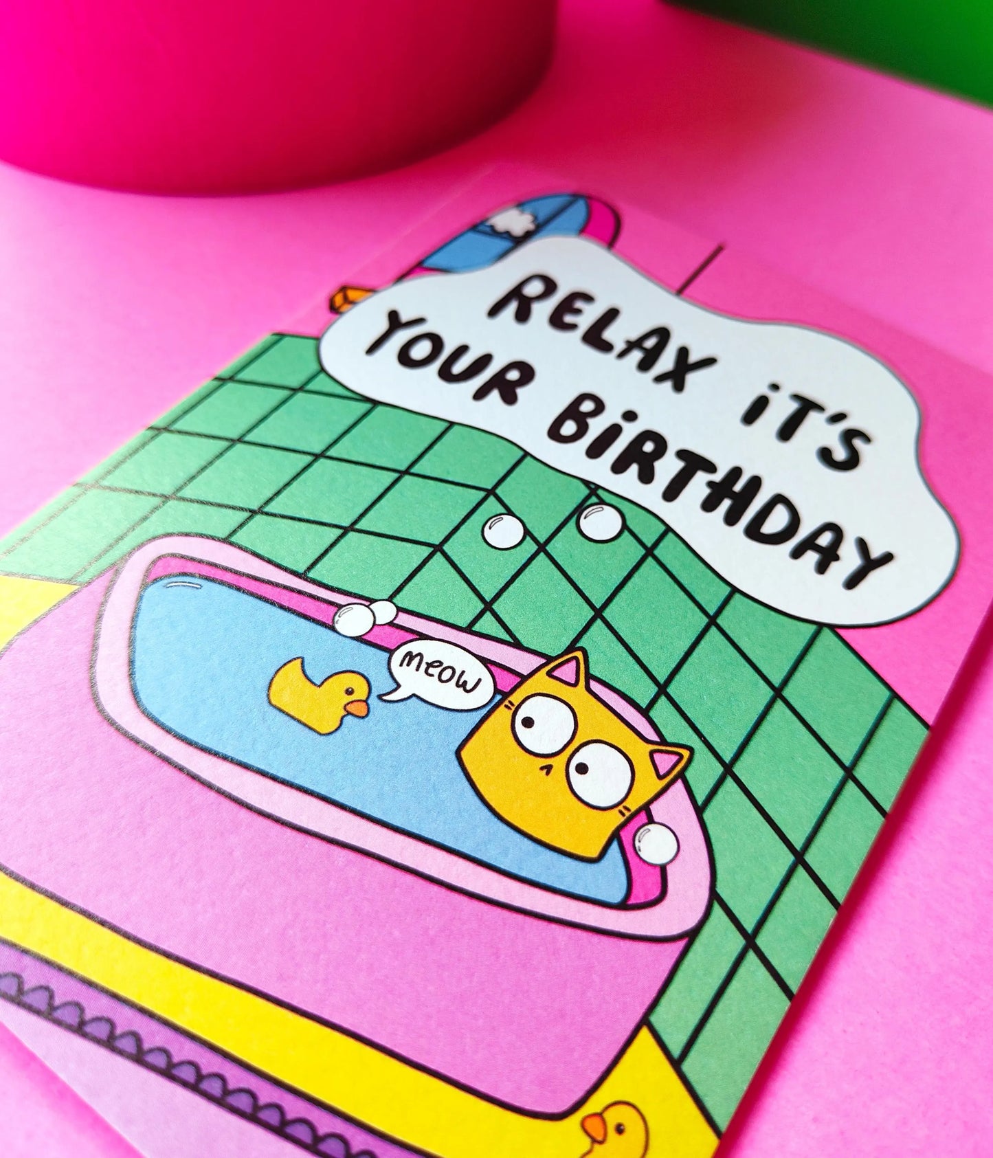 Relaxing Cat Greetings Card