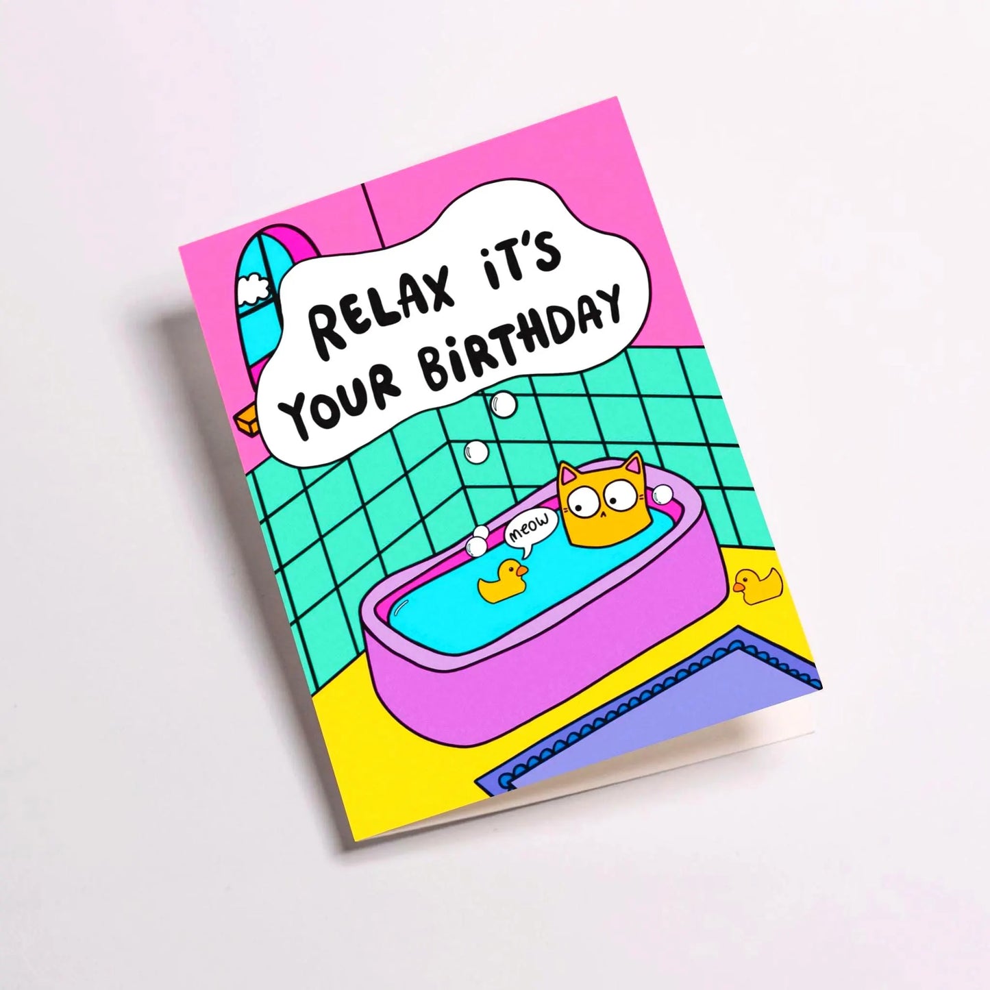 Relaxing Cat Greetings Card