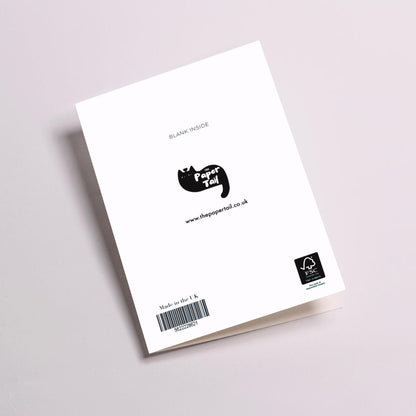 Bubble Tea Cat Greetings Card