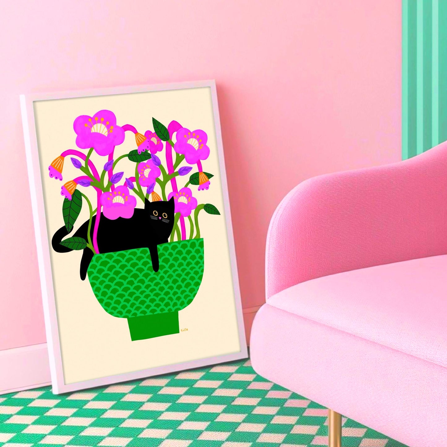 Lazy Cat print