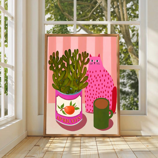 Pink Cat print