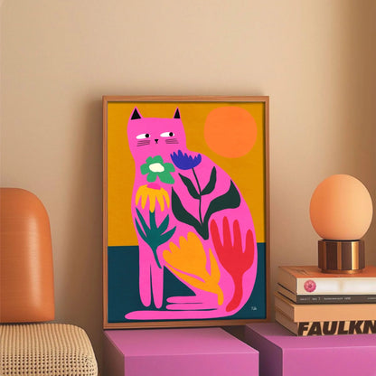 Floral Cat print