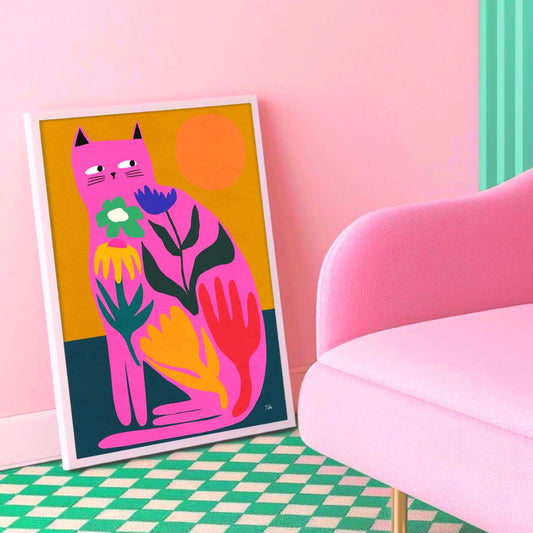 Floral Cat print
