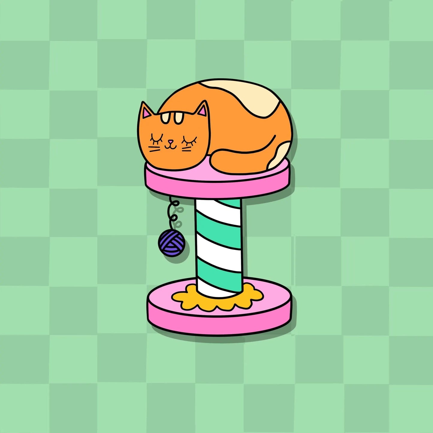 Sleepy Ginger Cat Vinyl Sticker