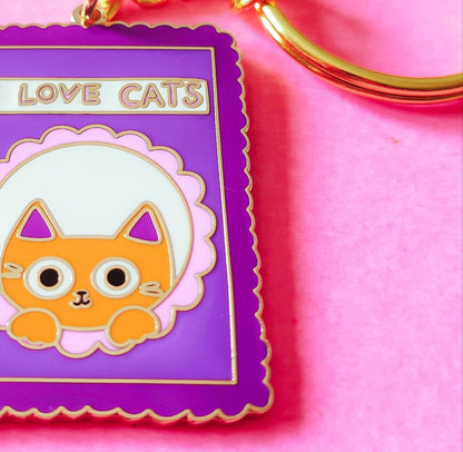 I Love Cats - Hard Enamel Keychain