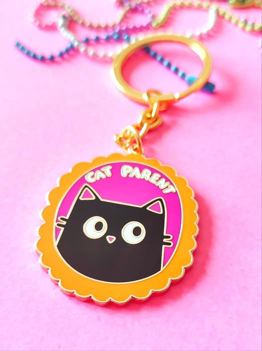 Cat Parent - Hard Enamel Keychain