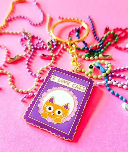I Love Cats - Hard Enamel Keychain