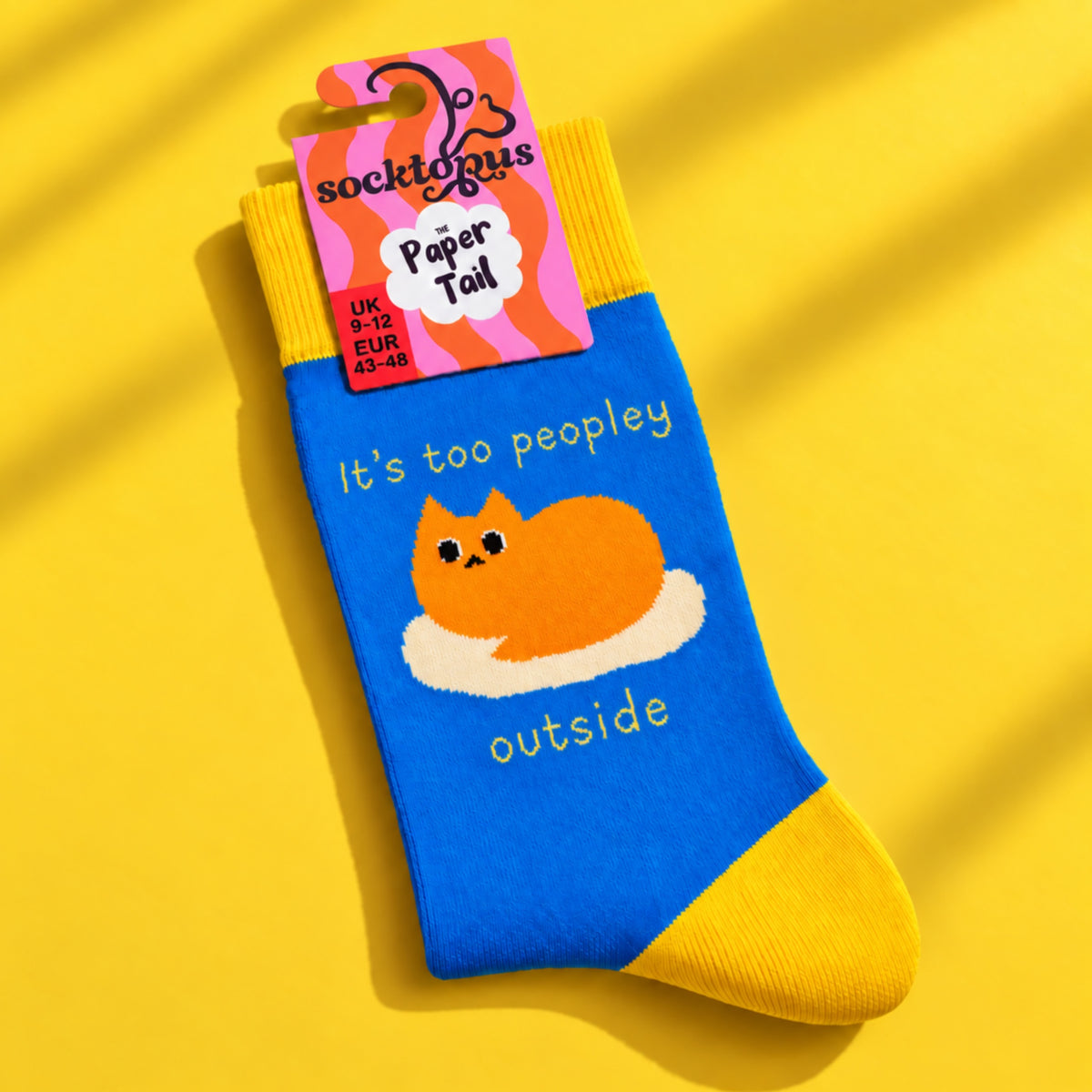 Too Peopley (Blue) - Funny Cat Socks