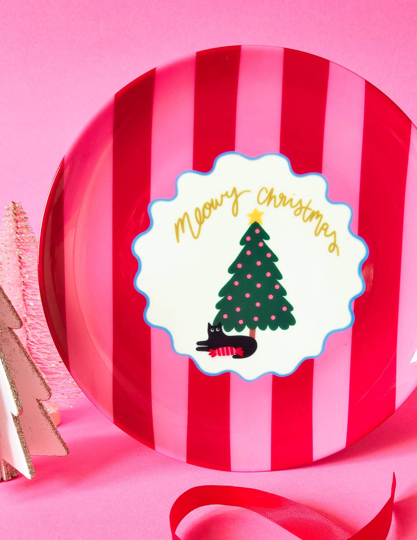 Meowy Christmas - Cat Ceramic Plate