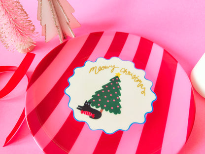 Meowy Christmas - Cat Ceramic Plate