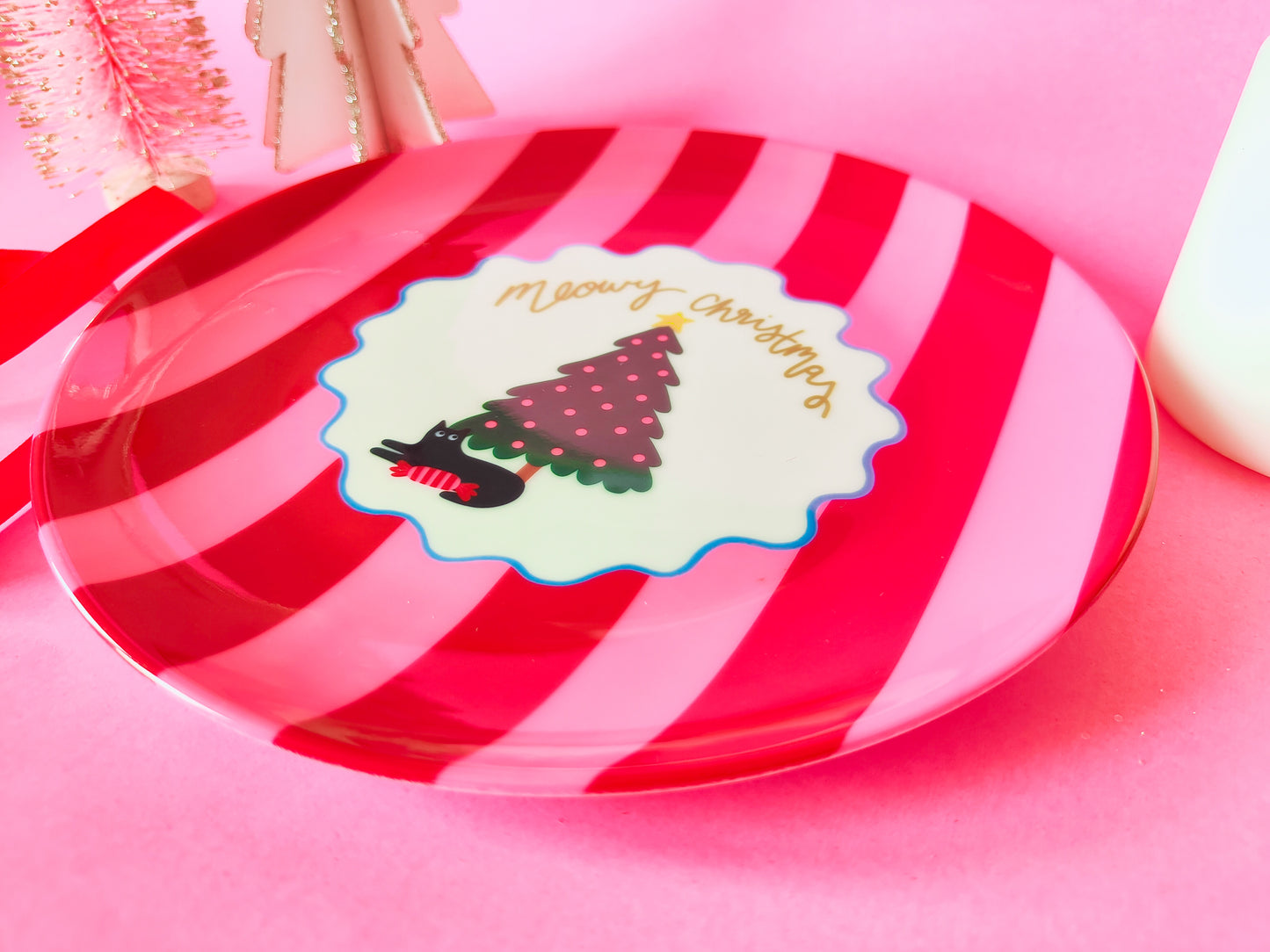 Meowy Christmas - Cat Ceramic Plate