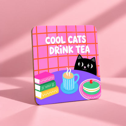 Cool Cats Drink Tea Coaster