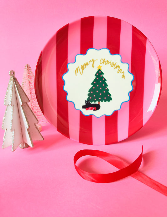 Meowy Christmas - Cat Ceramic Plate
