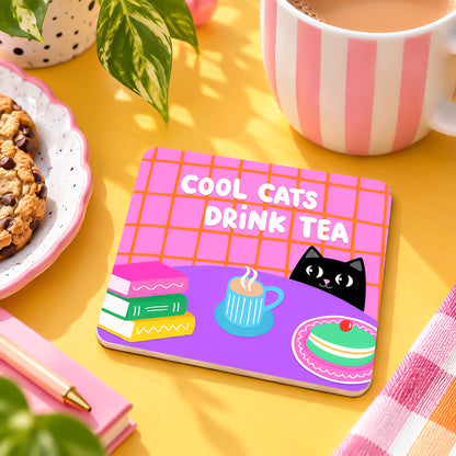 Cool Cats Drink Tea Coaster