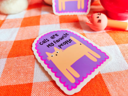 Cats Are My Favourite People Vinyl Sticker